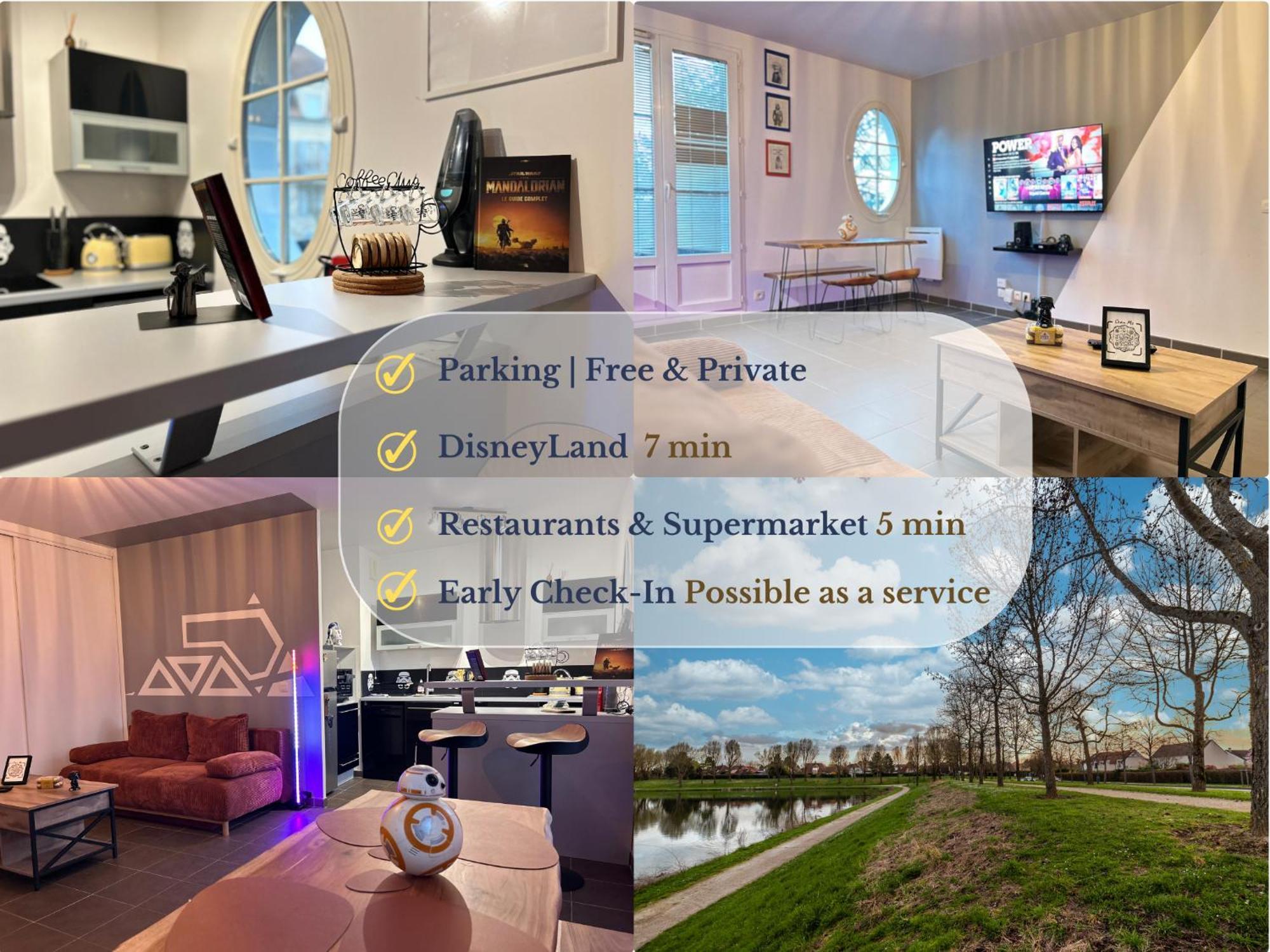 Once Upon A Time - 7Min From Disneyland - Free Private Parking - Self Checkin - Balcony - Barbecue Magny-le-Hongre Bagian luar foto